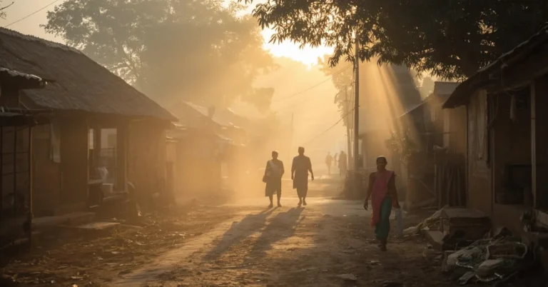 Indian morning lifestyle with yoga, sunrise meditation, and Ayurvedic rituals